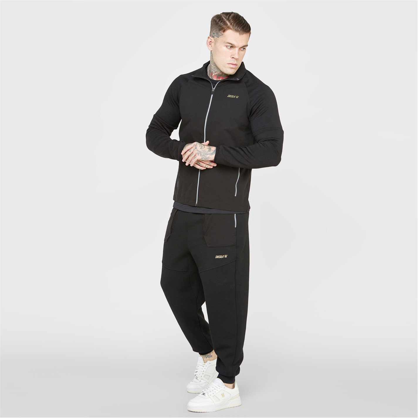 Mikina SikSilk Black 6234703 Men's Zip Hoodie - 3