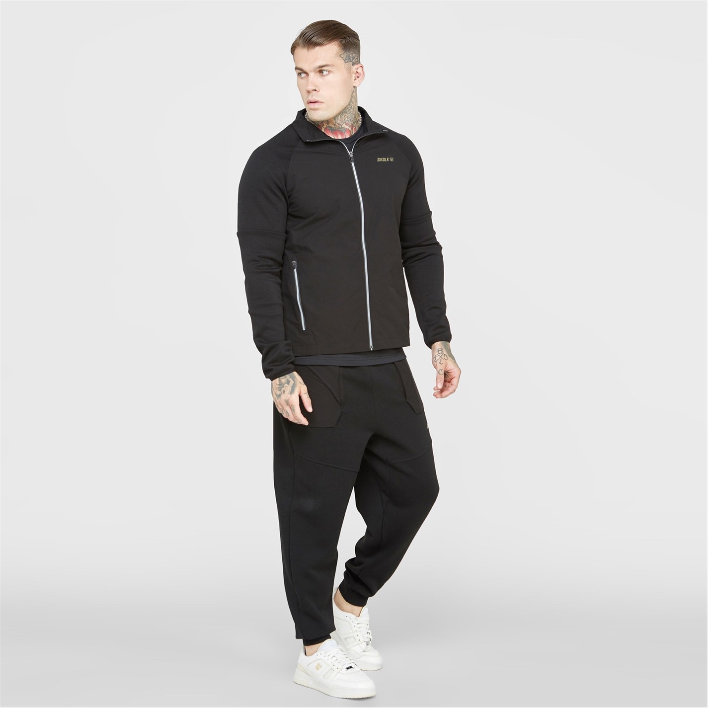 Mikina SikSilk Black 6234703 Men's Zip Hoodie - 4