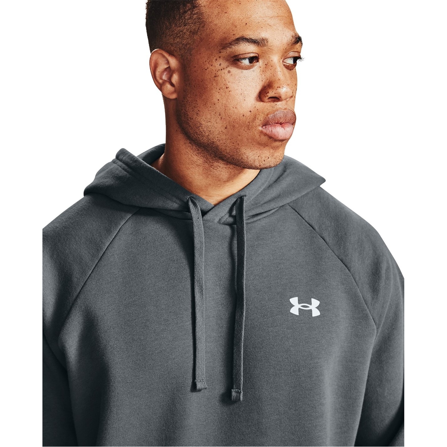 Mikina Under Armour Pitch Gray 3471588 Rival Fleece Hoodie Men's - 3