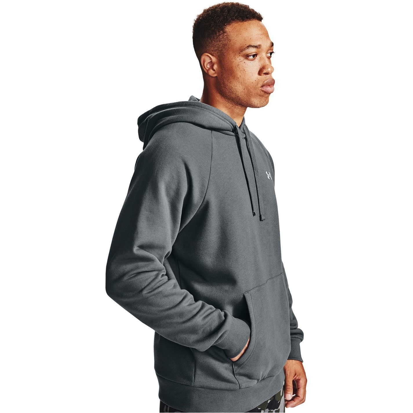 Mikina Under Armour Pitch Gray 3471588 Rival Fleece Hoodie Men's - 5