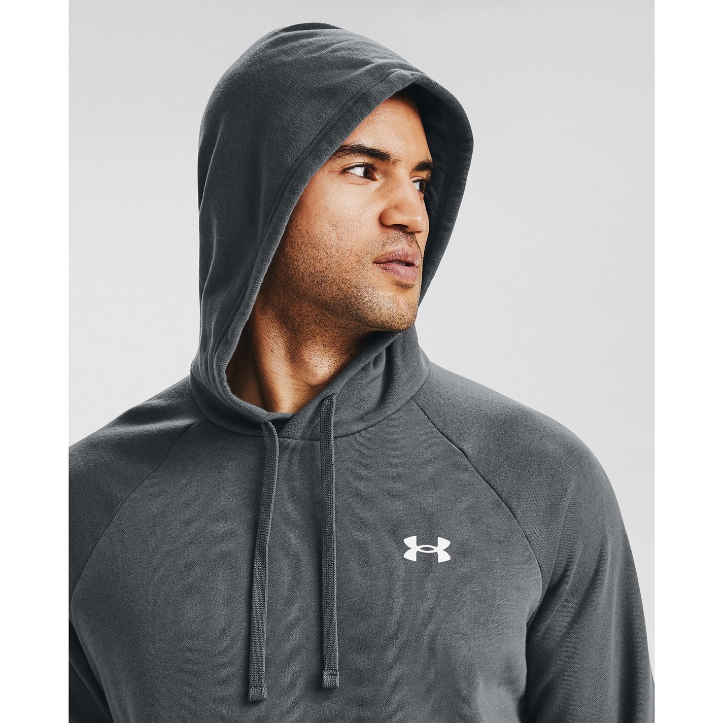 Mikina Under Armour Pitch Gray 3471588 Rival Fleece Hoodie Men's - 7