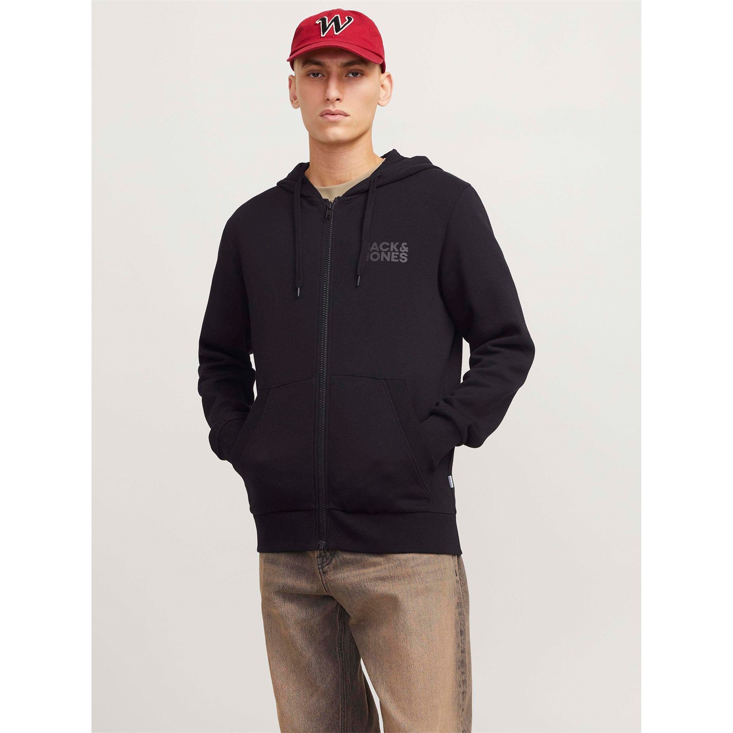 Mikina Jack and Jones Black 7666847 Corp Logo Sweat Zip Hood Mens - 2