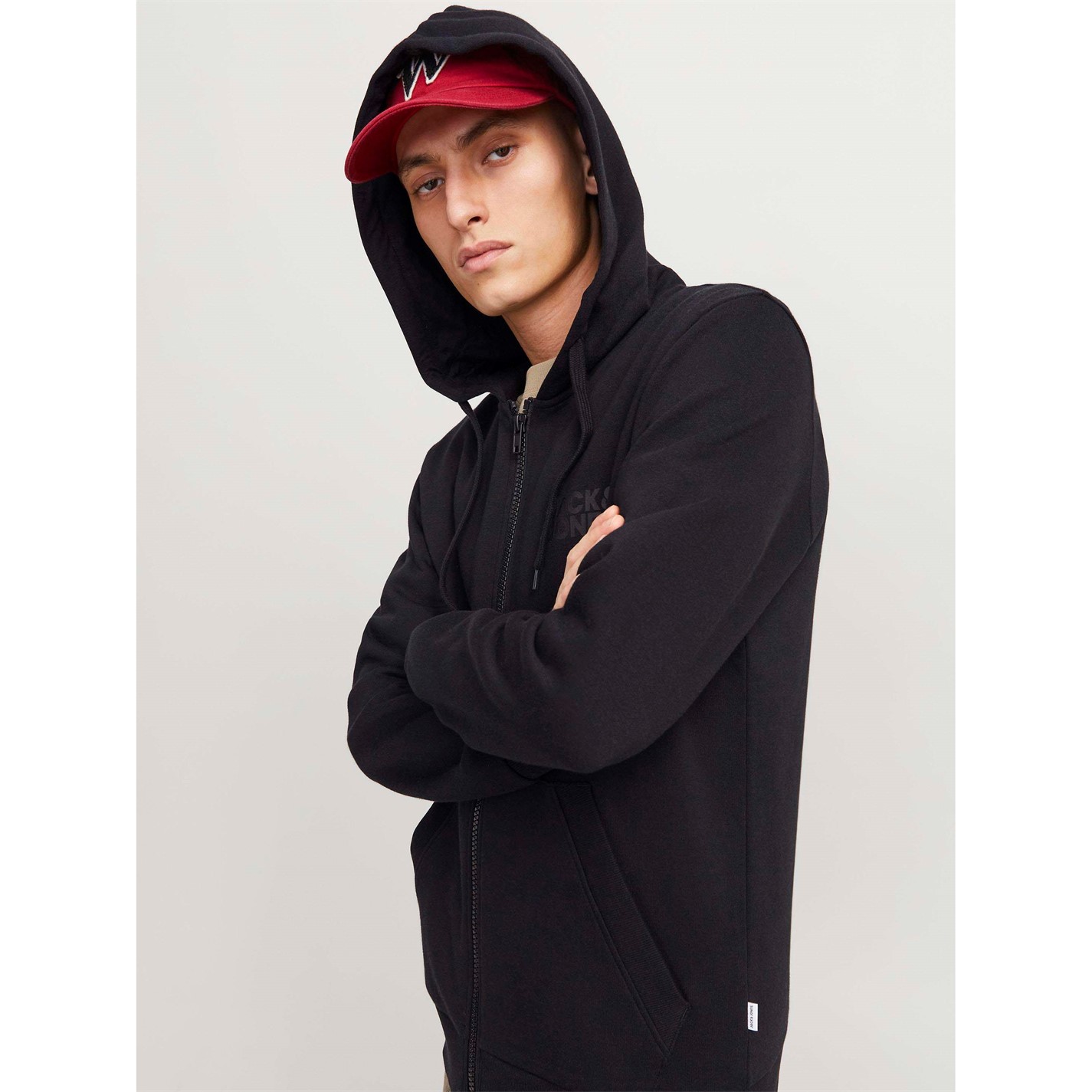 Mikina Jack and Jones Black 7666847 Corp Logo Sweat Zip Hood Mens - 6