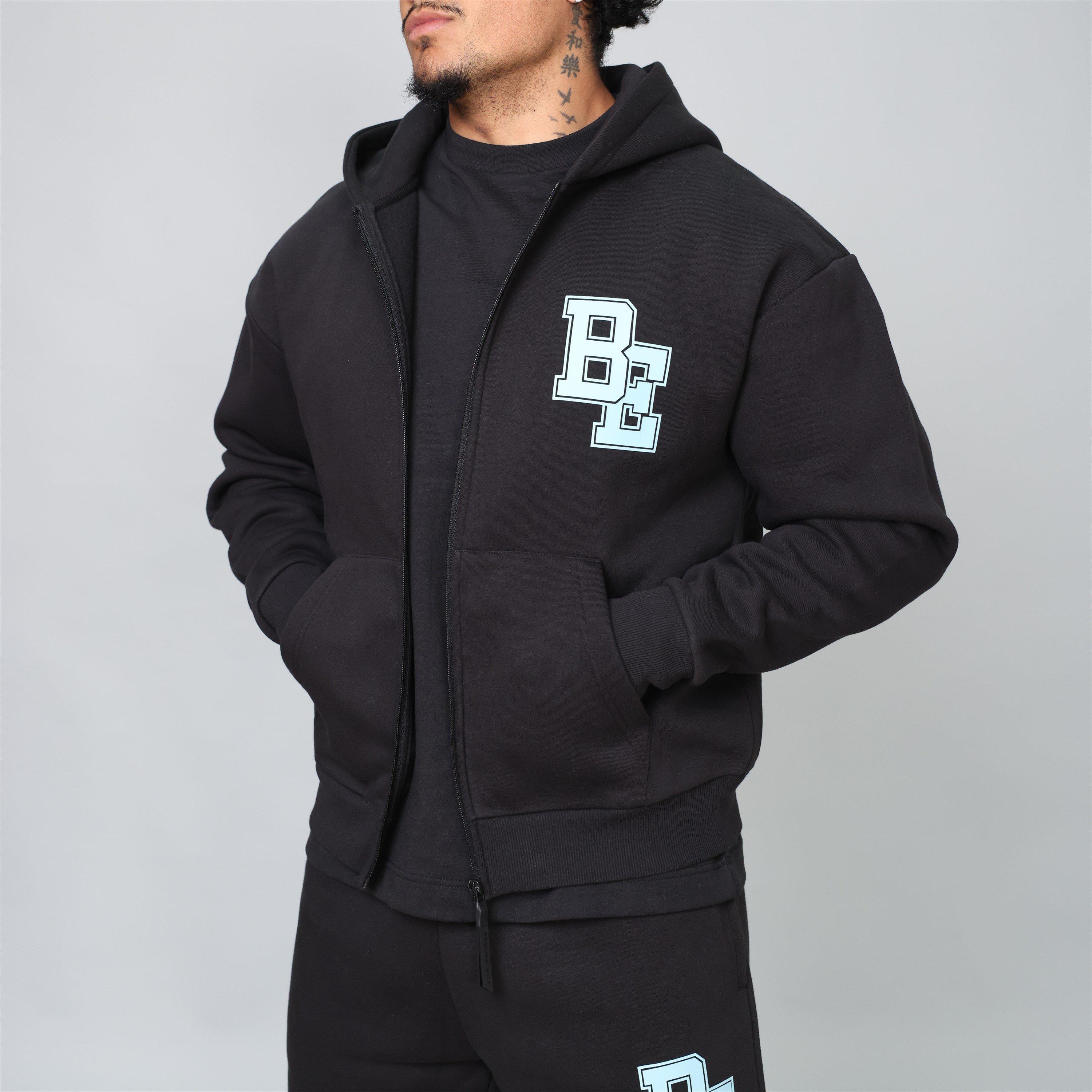 Mikina Blank Essentials Black 1403788 Men's Collegiate Zip Through Hoodie - 2