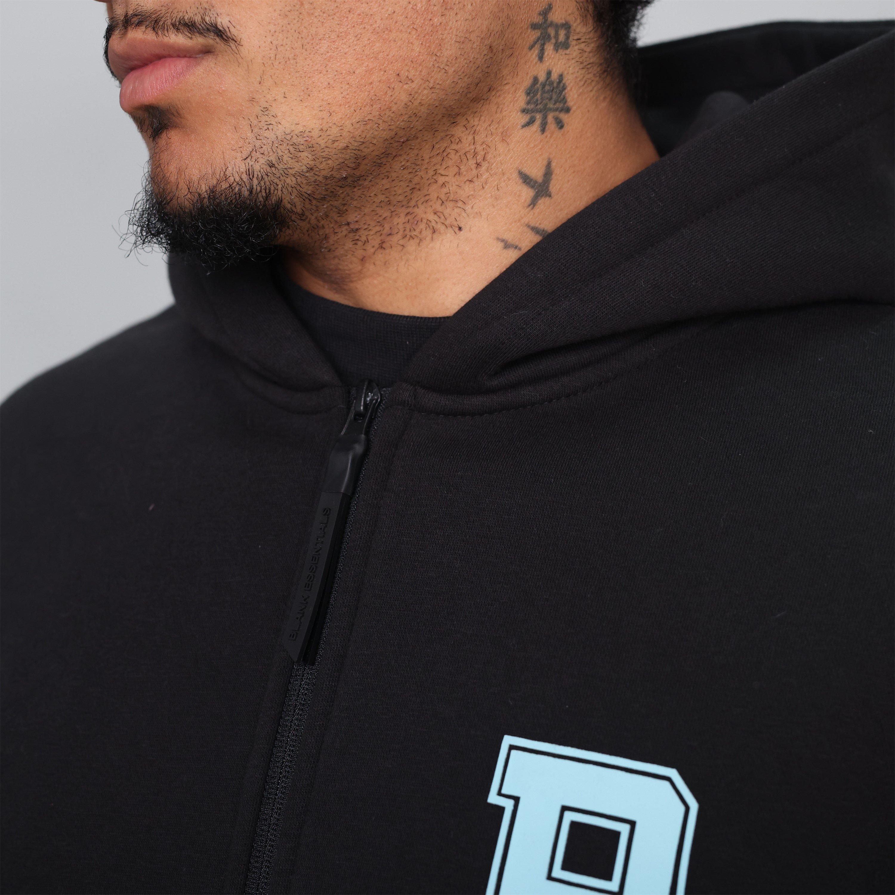 Mikina Blank Essentials Black 1403788 Men's Collegiate Zip Through Hoodie - 4