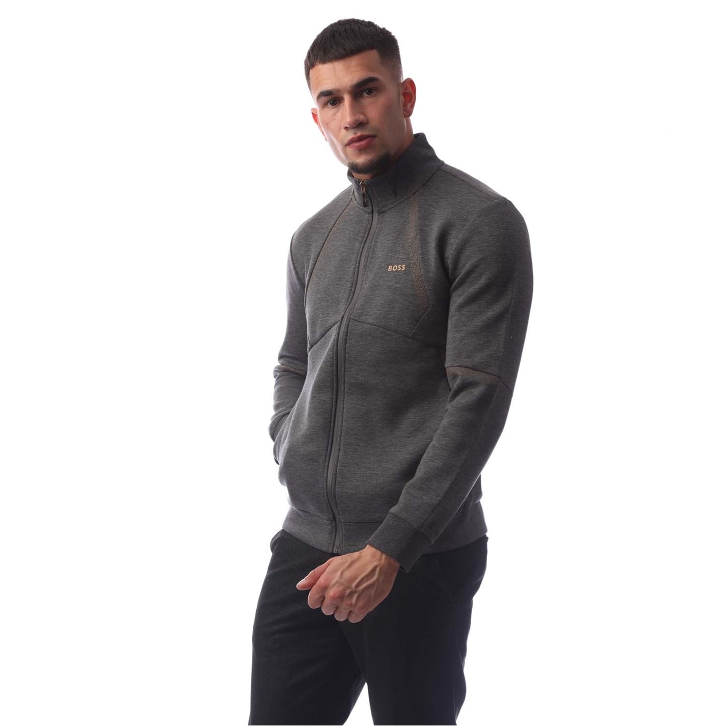 Mikina Boss Medium Grey 447799 Men's Skaz 99 Full Zip Hoodie - 1