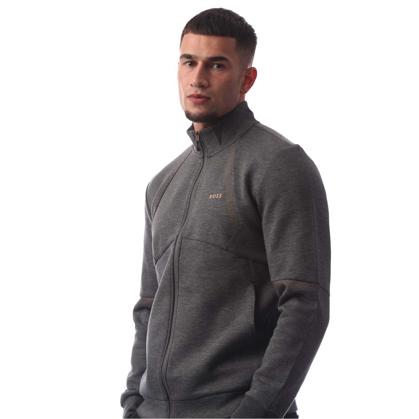 Mikina Boss Medium Grey 447799 Men's Skaz 99 Full Zip Hoodie - 3