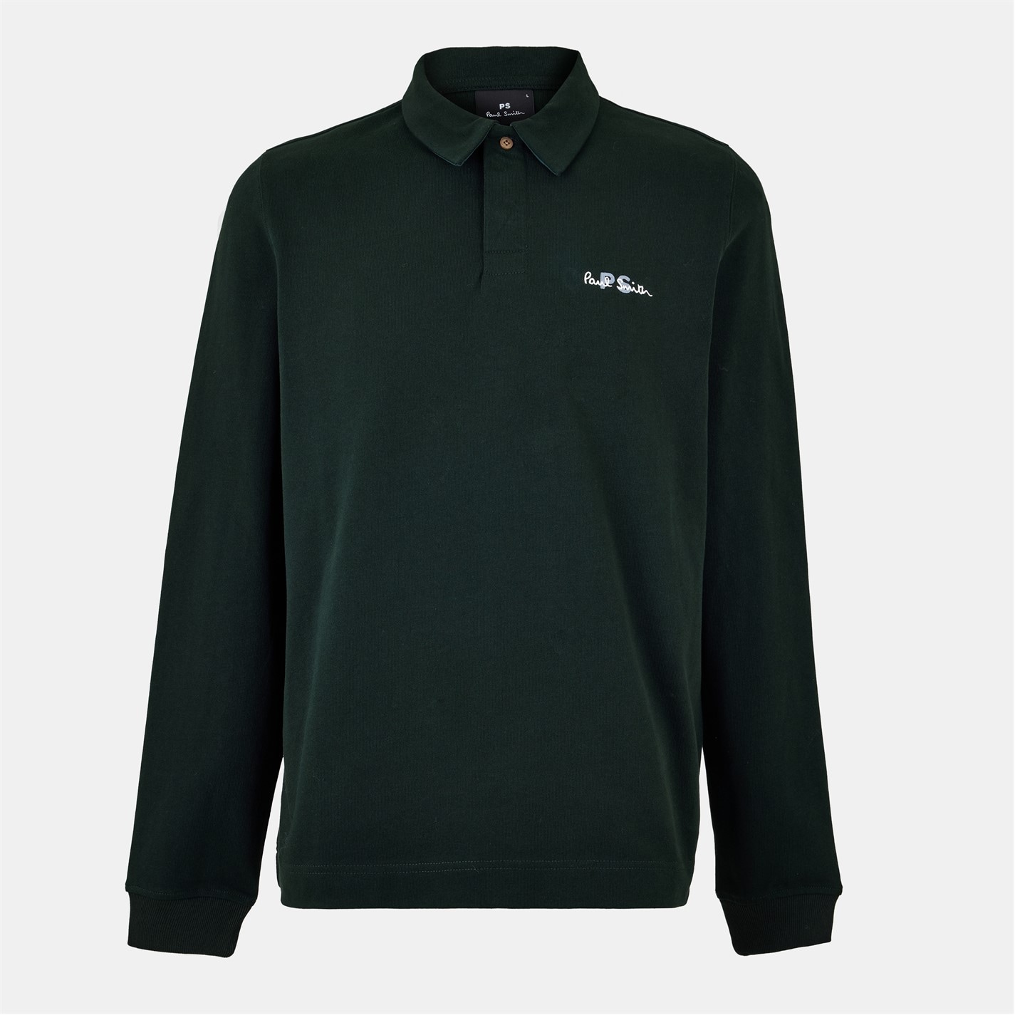 Tričko PS Paul Smith Green 38 1123867 Men's Embroidered Long-Sleeve Rugby Polo Shirt - 1