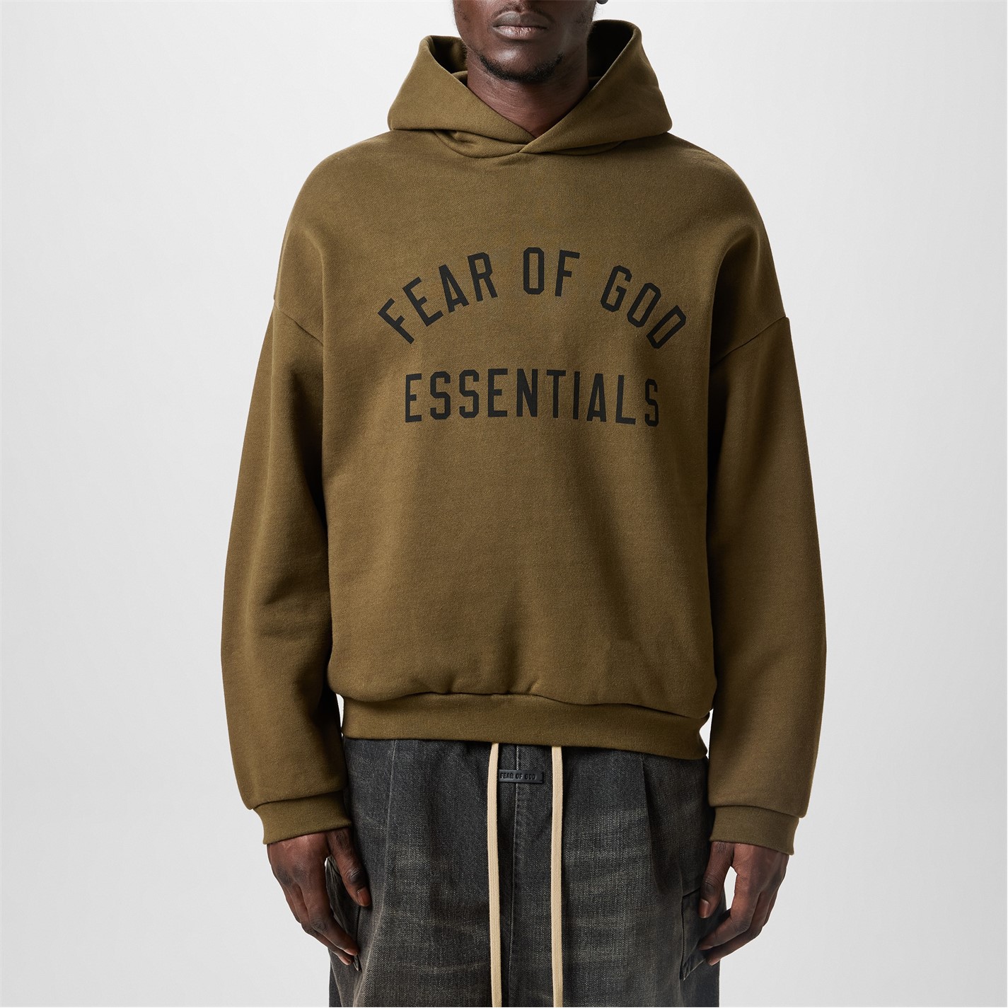 Mikina FEAR OF GOD ESSENTIALS Olive 9265778 Fleece Hoodie - 3