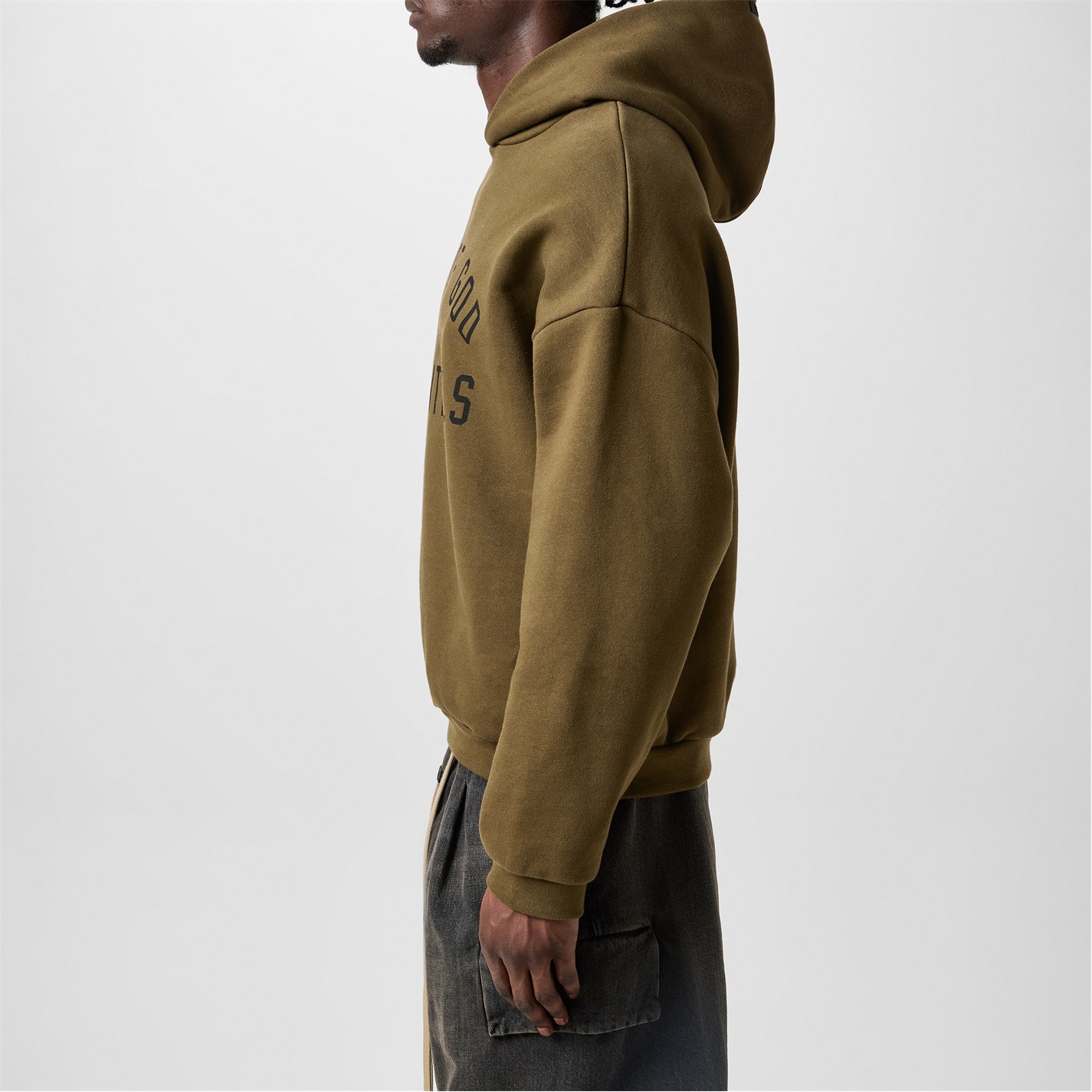 Mikina FEAR OF GOD ESSENTIALS Olive 9265778 Fleece Hoodie - 5