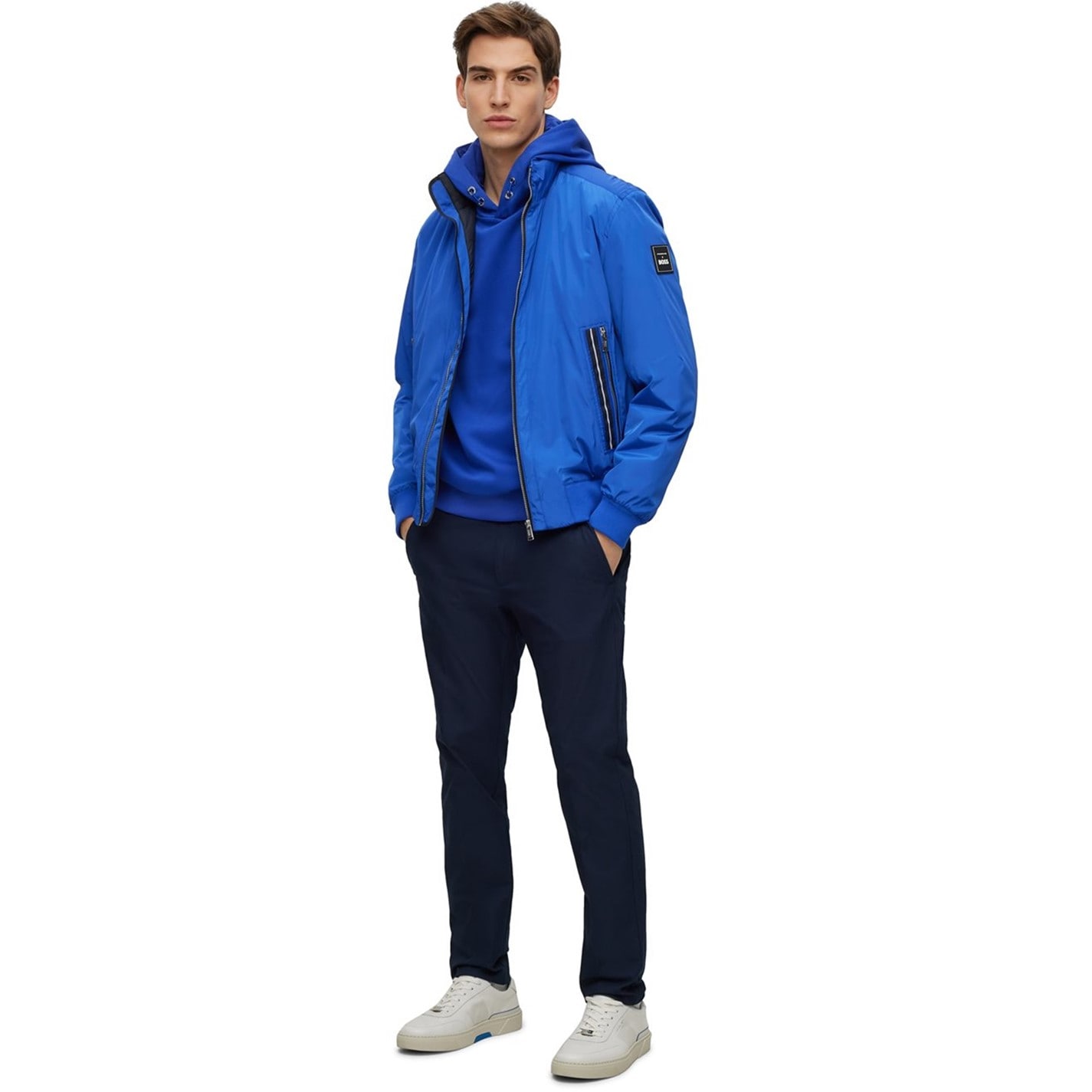Mikina Boss Bright Blue 8739968 Men's Seeger Ps Pull Over Hoodie - 5