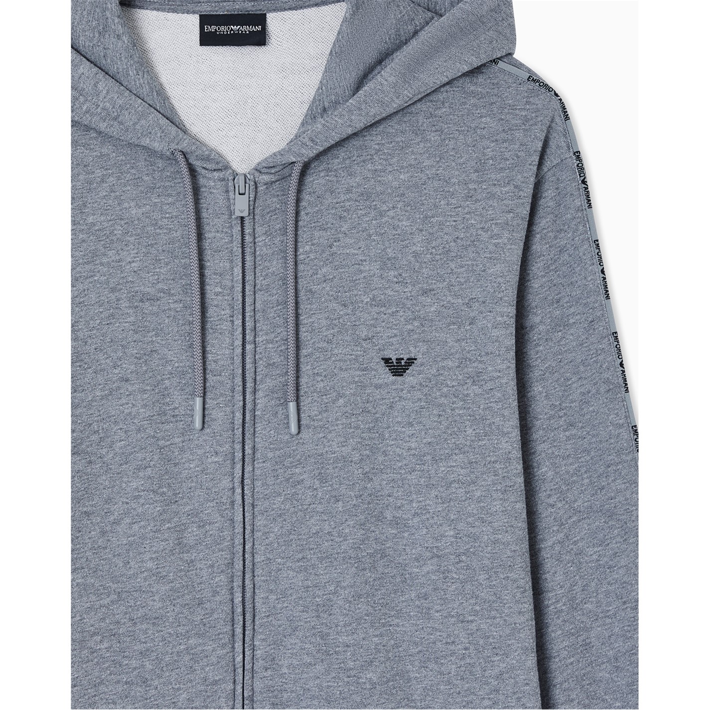 Mikina Emporio Armani Grey Melange 6660966 Men's Zip Hoodie - 2