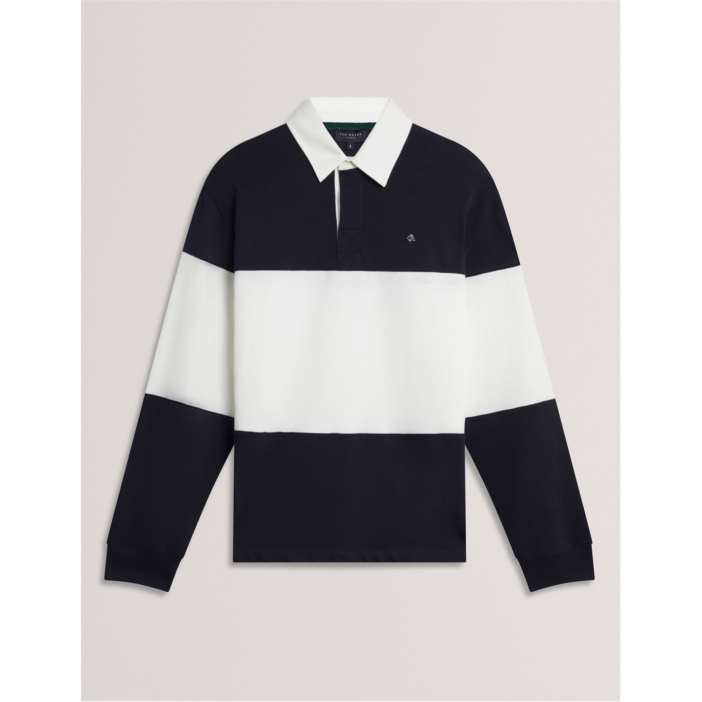 Tričko Ted Baker Navy 7398058 Men's Long Sleeve Rugby Polo Shirt - 1