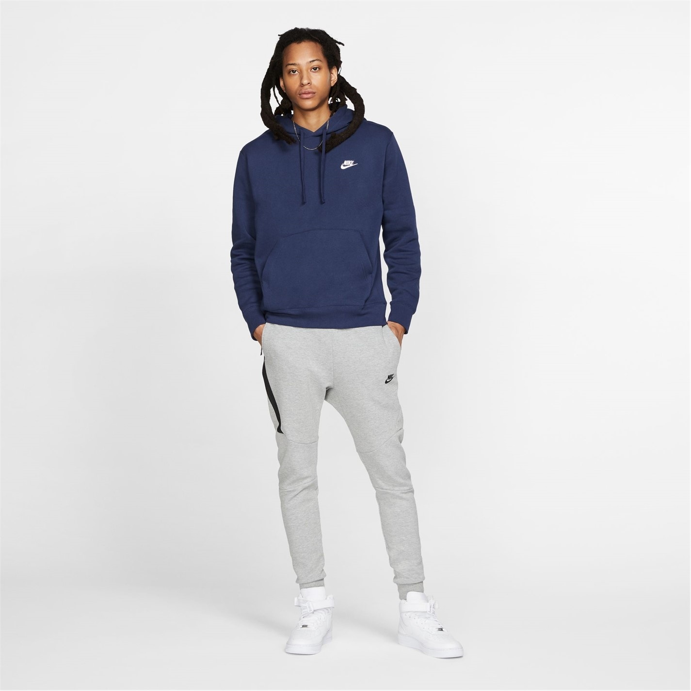 Mikina Nike Navy 6487196 Sportswear Club Fleece Pullover Hoodie Mens - 11