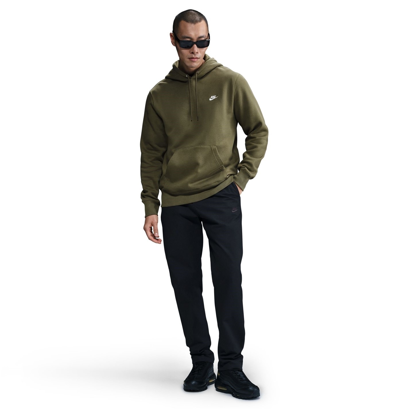 Mikina Nike Olive 1677272 Sportswear Club Fleece Pullover Hoodie Mens - 3