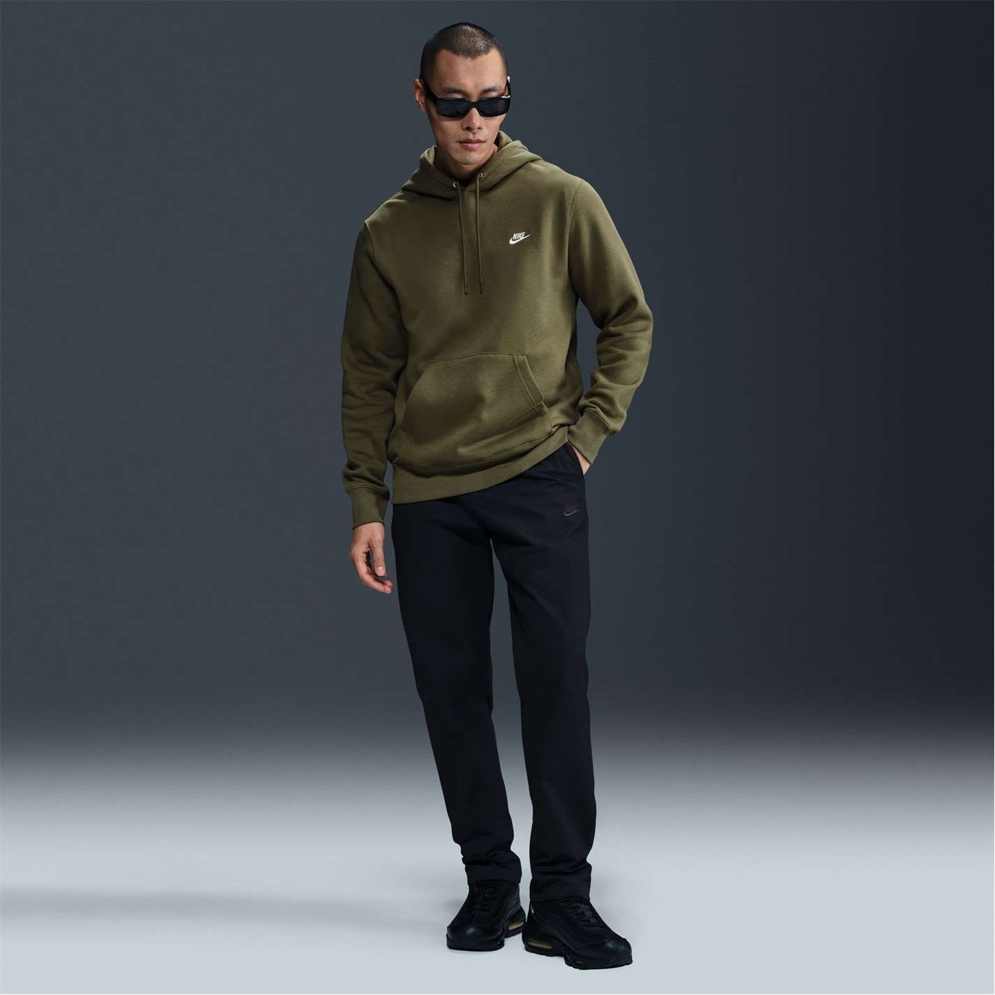 Mikina Nike Olive 1677272 Sportswear Club Fleece Pullover Hoodie Mens - 7