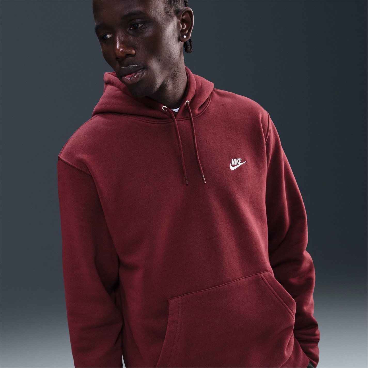 Mikina Nike Dark Team Red 1574700 Sportswear Club Fleece Pullover Hoodie Mens - 6