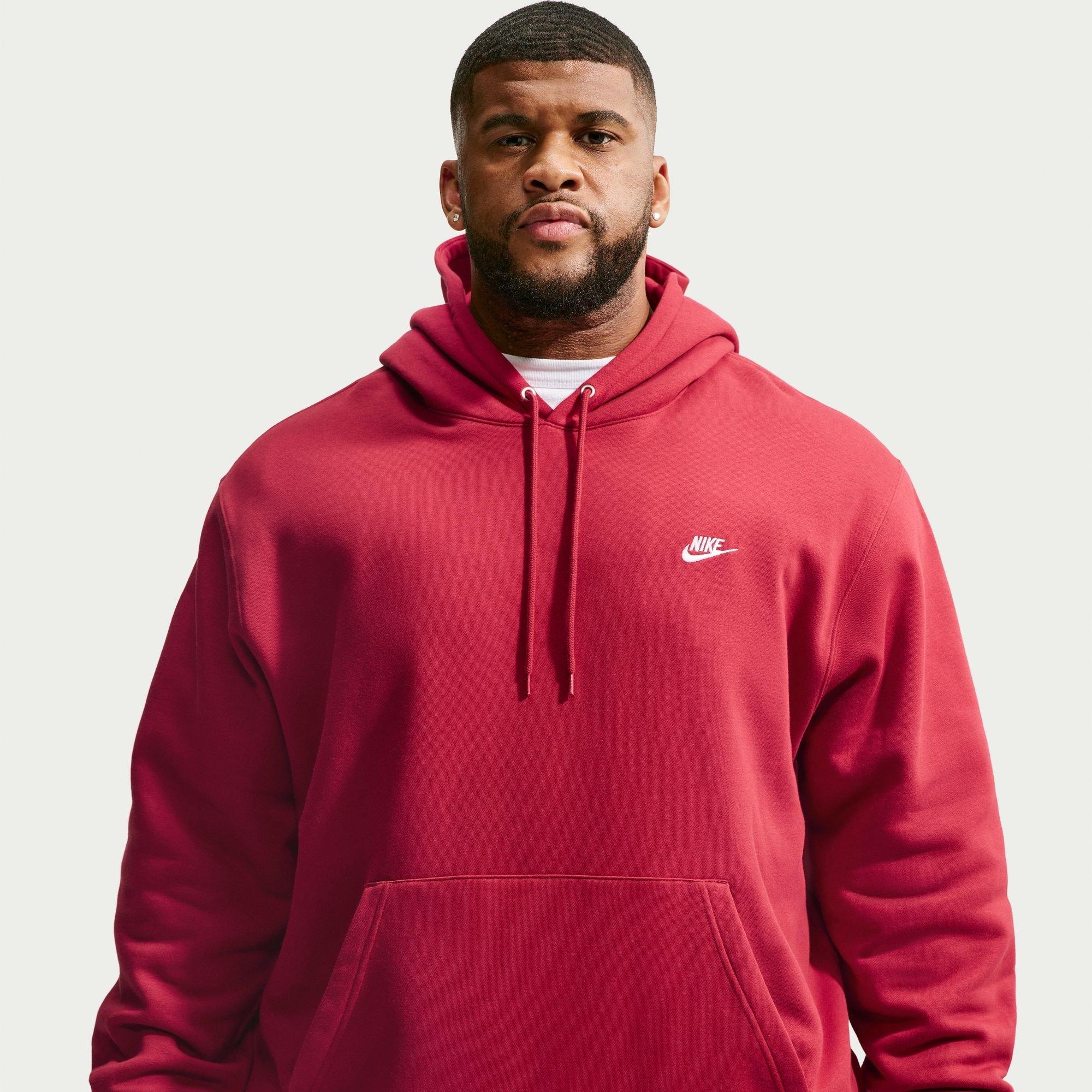 Mikina Nike Tough Red 9951081 Sportswear Club Fleece Pullover Hoodie Mens - 3