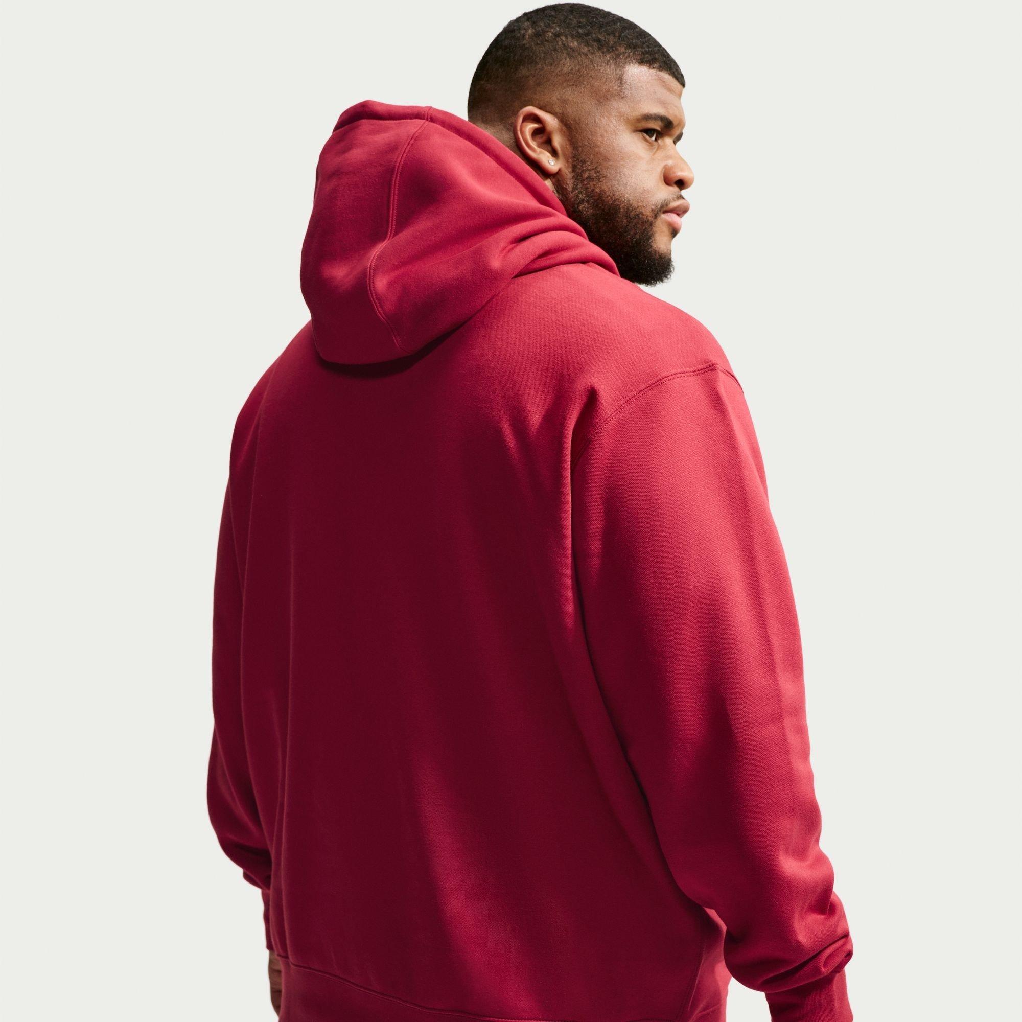 Mikina Nike Tough Red 9951081 Sportswear Club Fleece Pullover Hoodie Mens - 4
