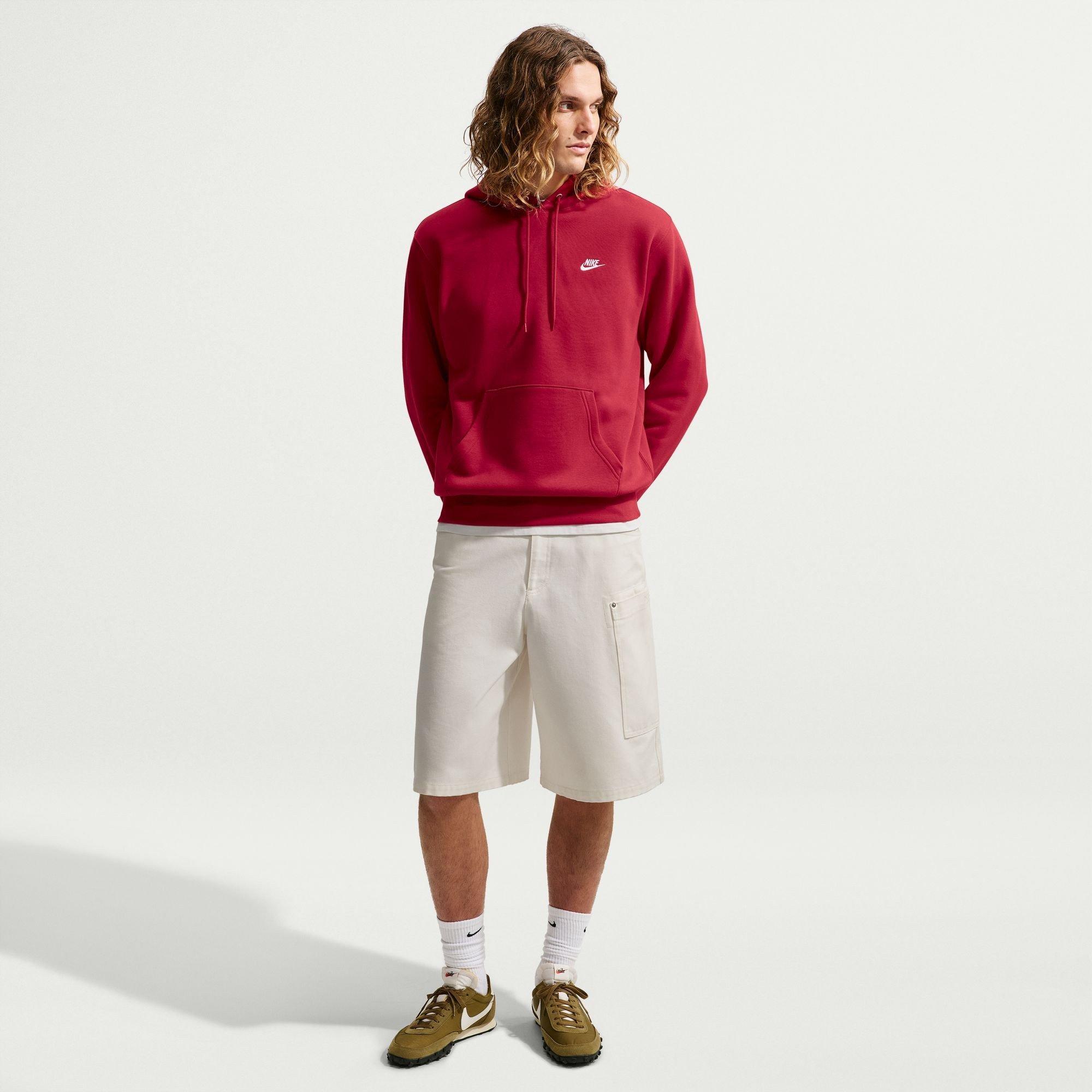 Mikina Nike Tough Red 9951081 Sportswear Club Fleece Pullover Hoodie Mens - 6