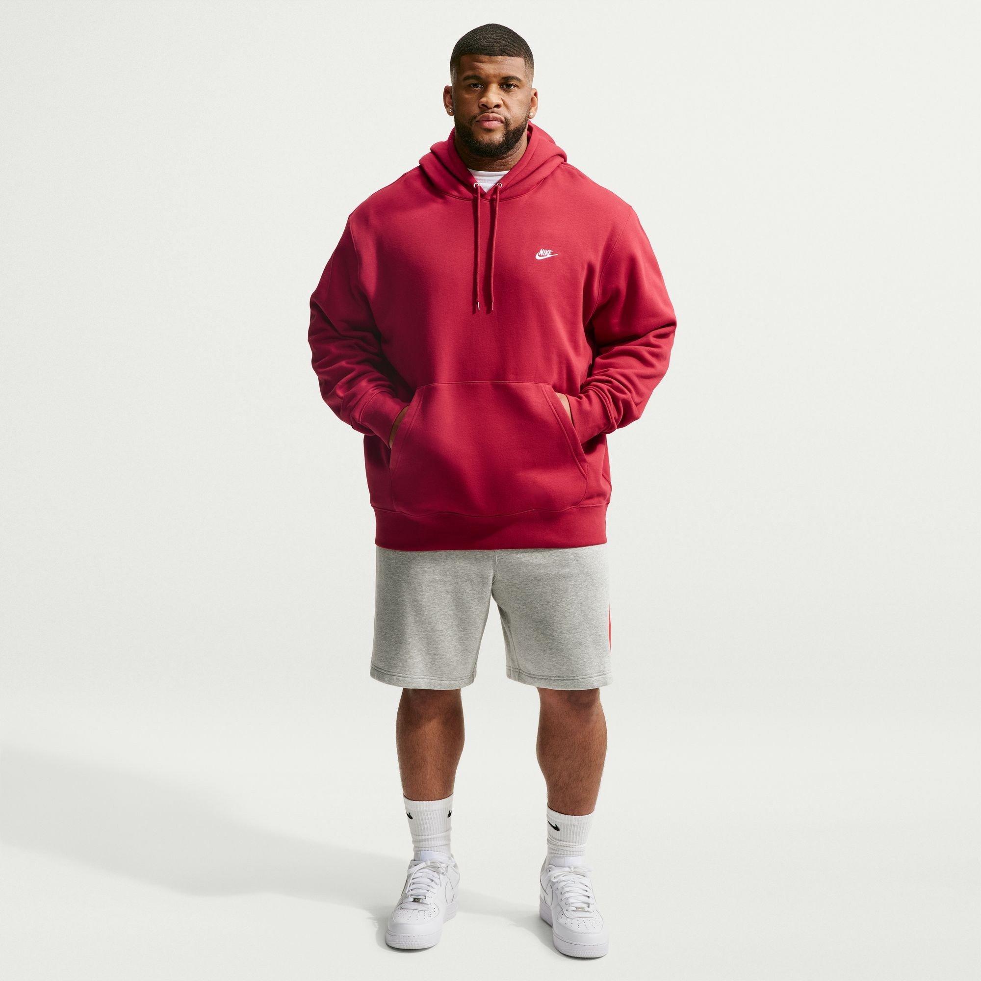 Mikina Nike Tough Red 9951081 Sportswear Club Fleece Pullover Hoodie Mens - 8