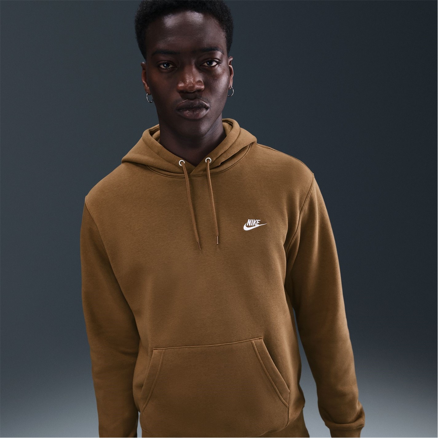Mikina Nike Mosswood Brown 4827930 Sportswear Club Fleece Pullover Hoodie Mens - 4