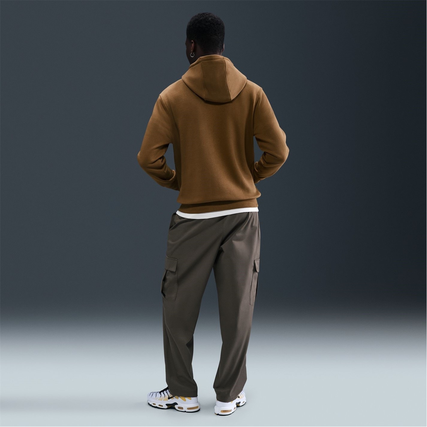 Mikina Nike Mosswood Brown 4827930 Sportswear Club Fleece Pullover Hoodie Mens - 8