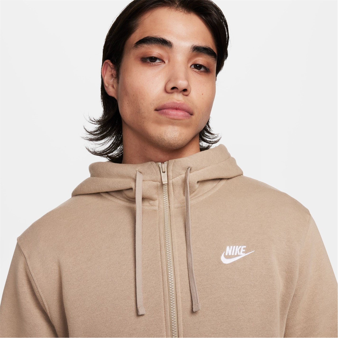 Mikina Nike Khaki 707046 Sportswear Club Fleece Men's Full-Zip Hoodie - 3