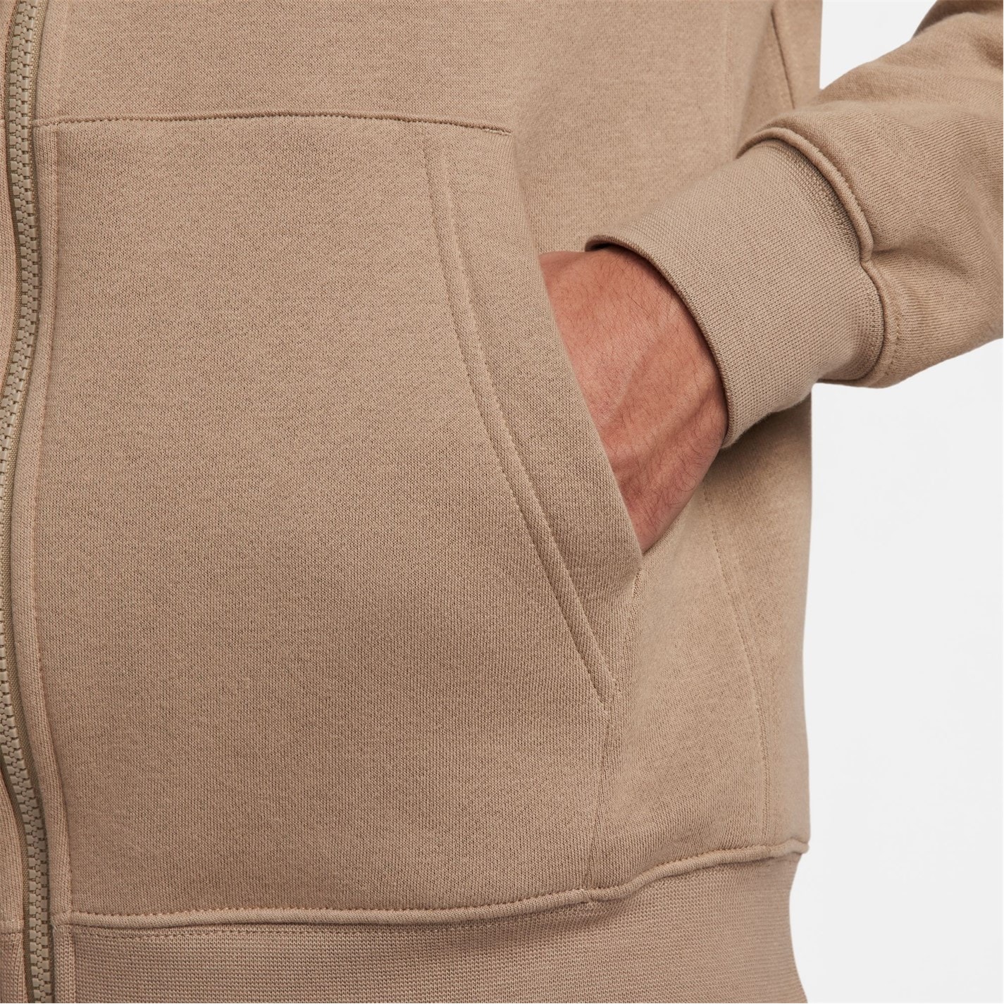 Mikina Nike Khaki 707046 Sportswear Club Fleece Men's Full-Zip Hoodie - 5