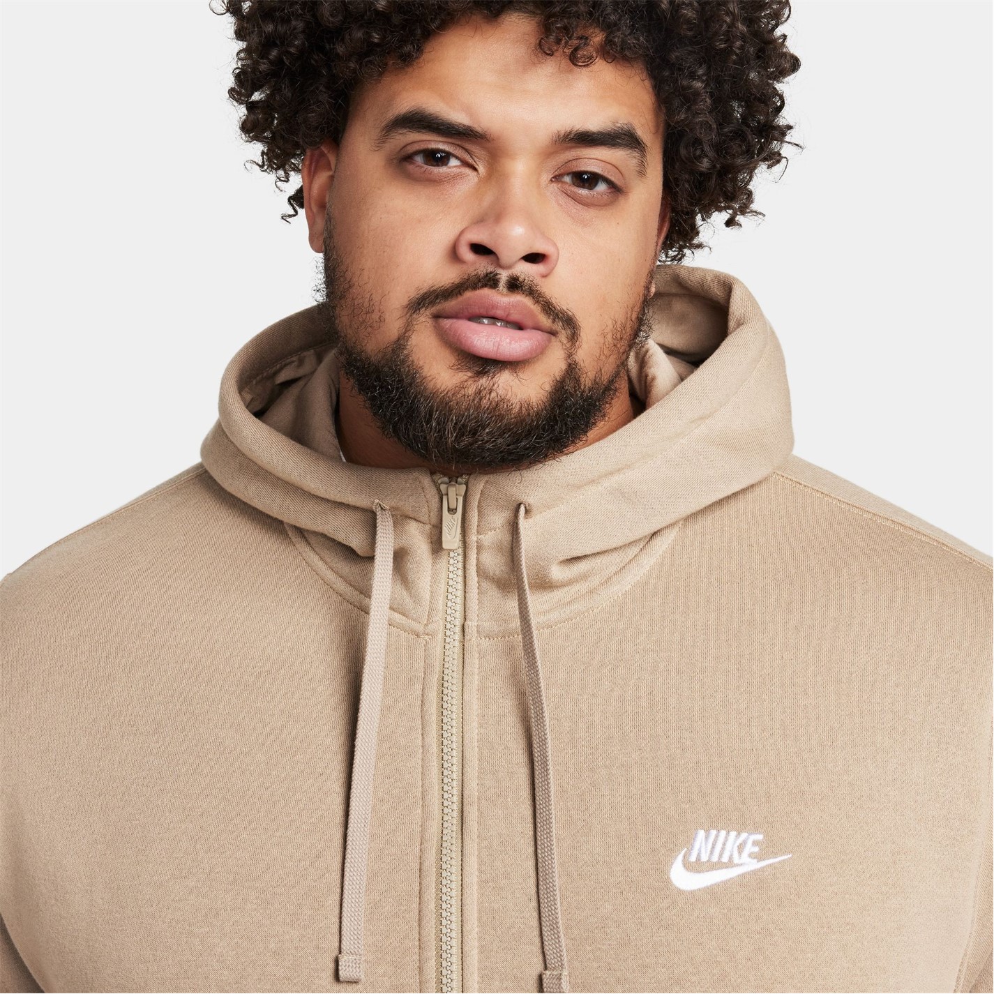 Mikina Nike Khaki 707046 Sportswear Club Fleece Men's Full-Zip Hoodie - 10