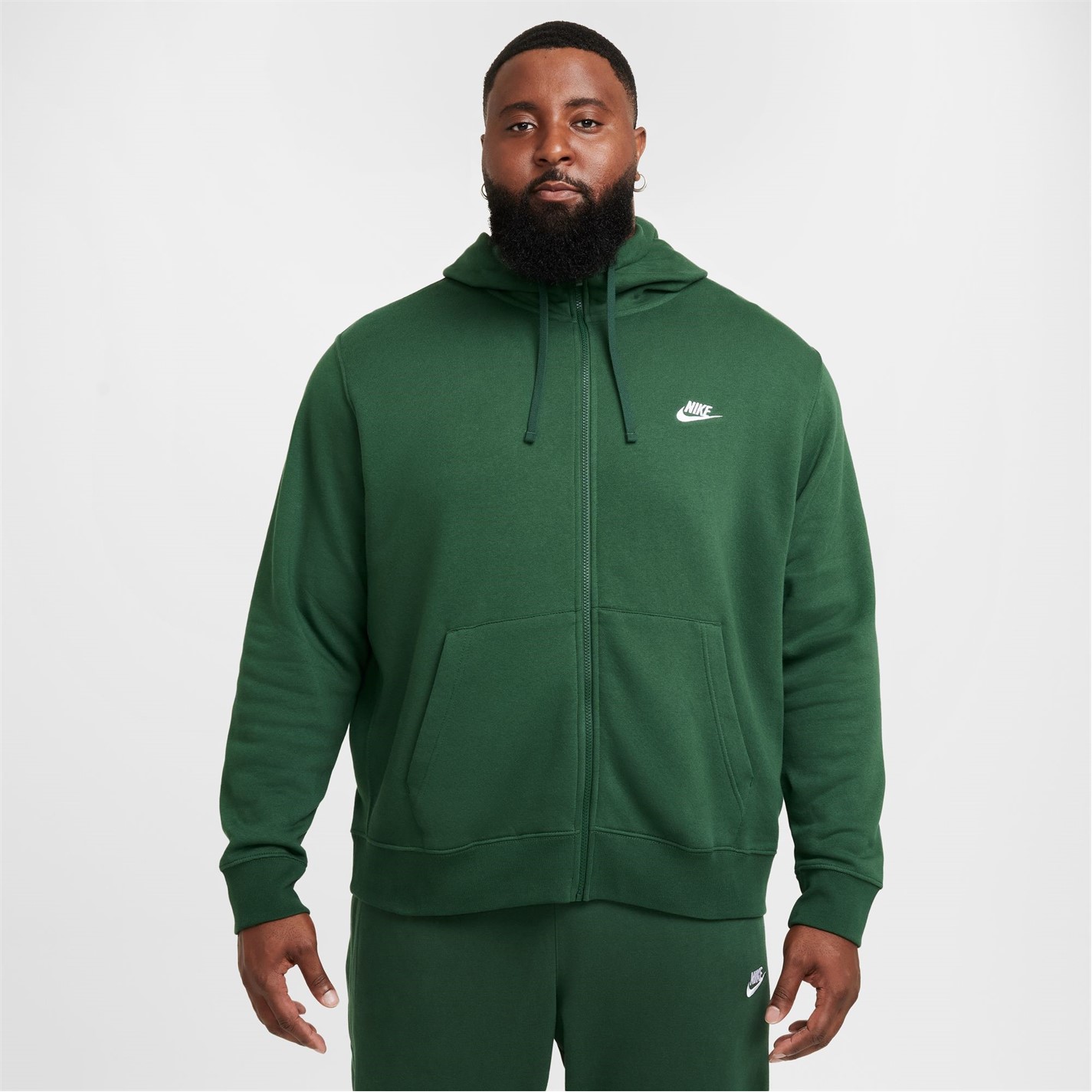 Mikina Nike Green 4955592 Sportswear Club Fleece Men's Full-Zip Hoodie - 4