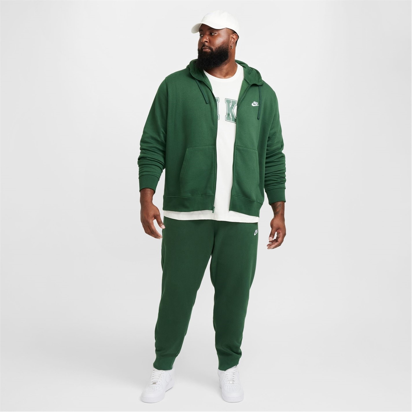 Mikina Nike Green 4955592 Sportswear Club Fleece Men's Full-Zip Hoodie - 10
