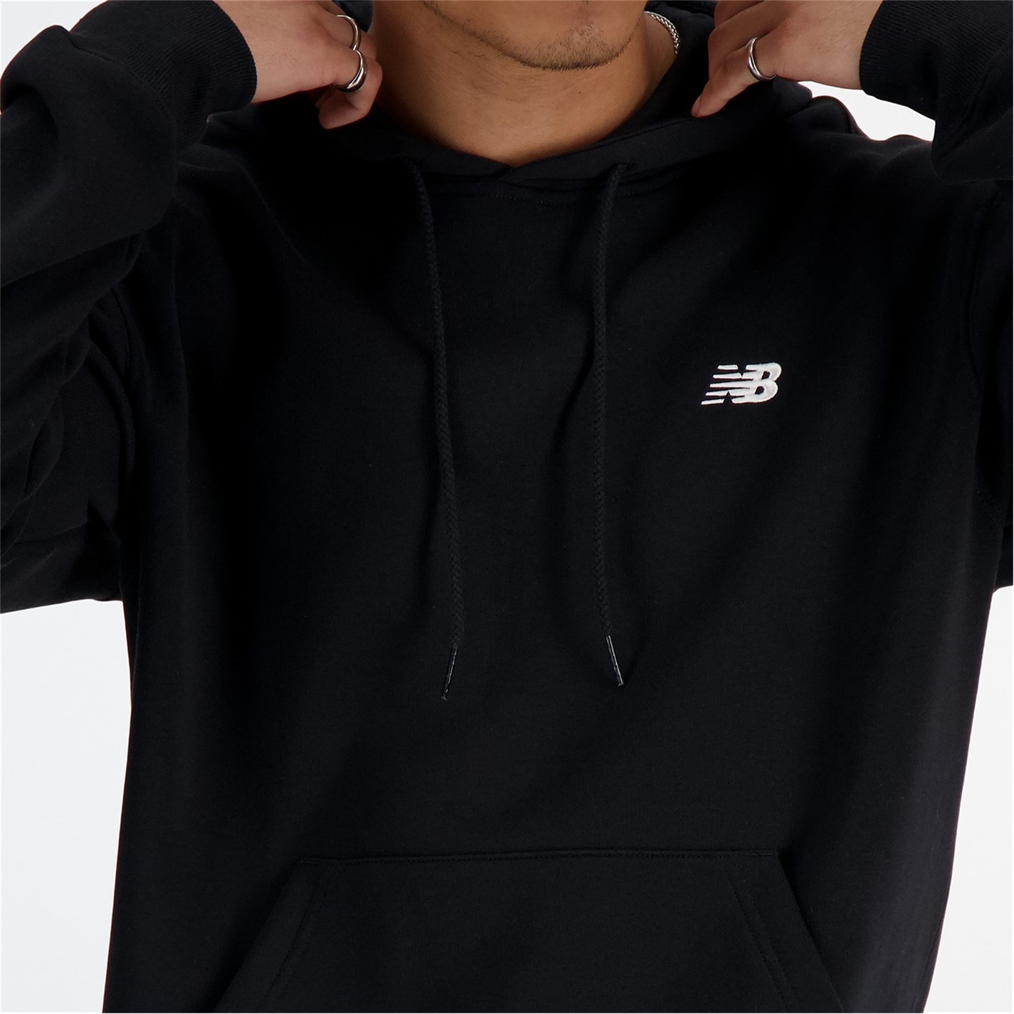 Mikina New Balance Black 4105515 Men's Fleece Hoodie - 2
