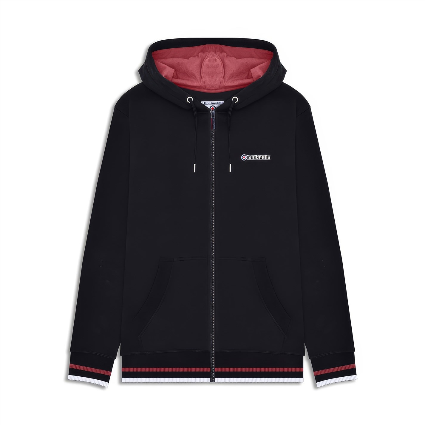 Mikina Lambretta Black 5046602 Men's Zip Hoodie - 1