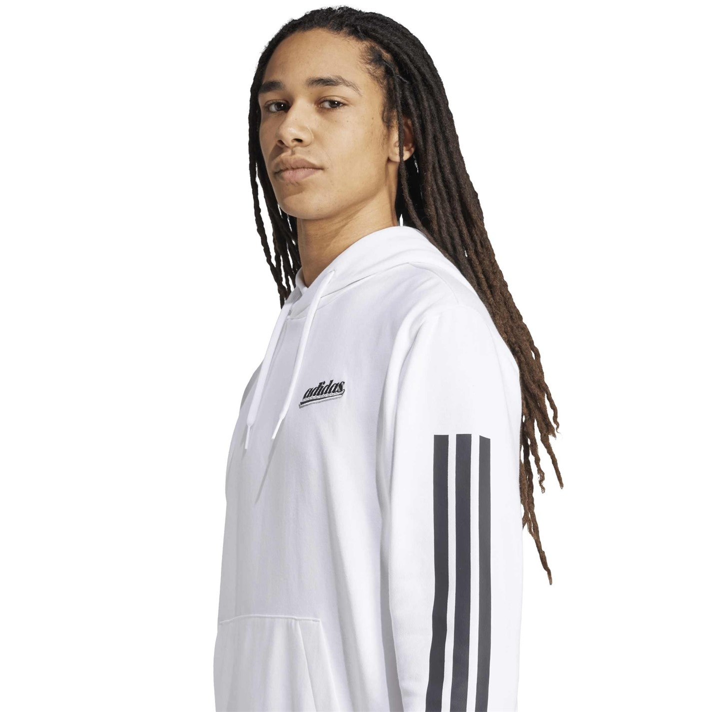 Mikina adidas White 9351244 Men's M Script Over The Head Hoodie - 4