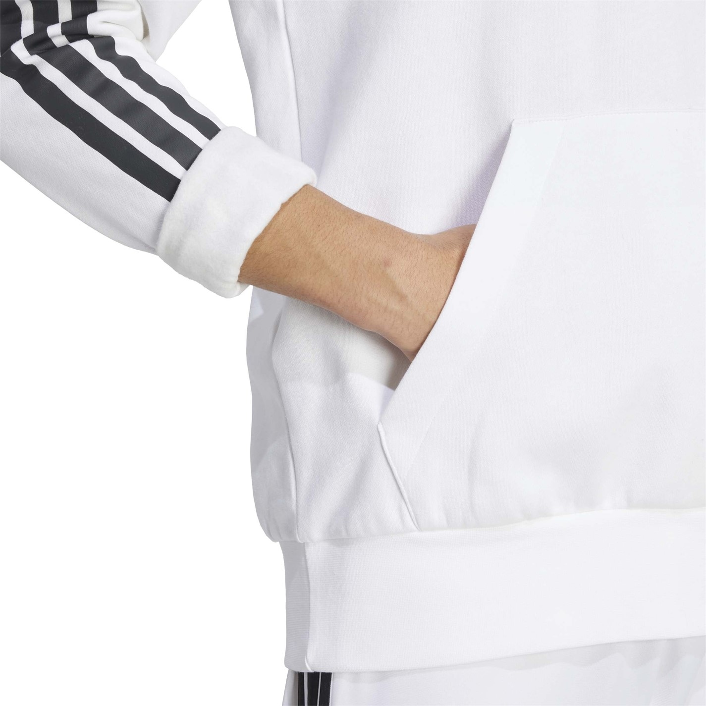 Mikina adidas White 9351244 Men's M Script Over The Head Hoodie - 5