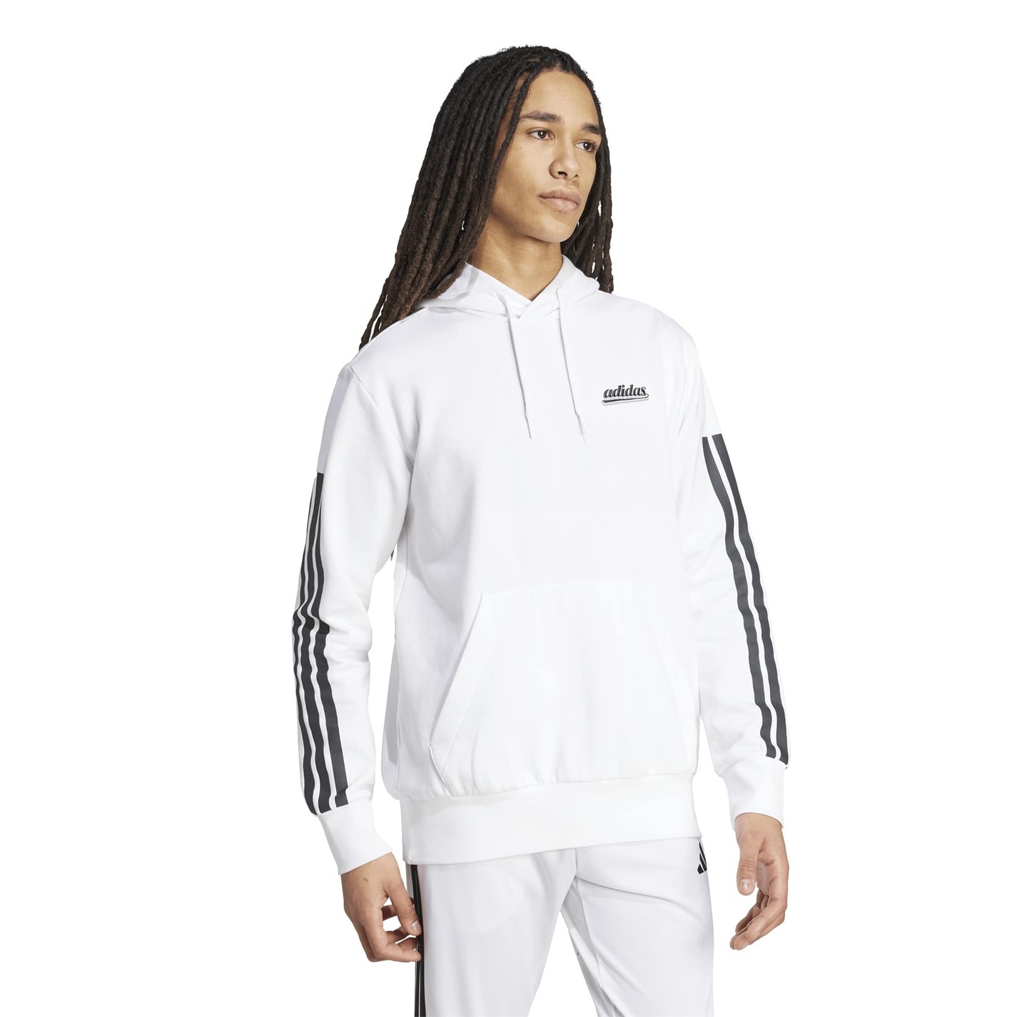 Mikina adidas White 9351244 Men's M Script Over The Head Hoodie - 6
