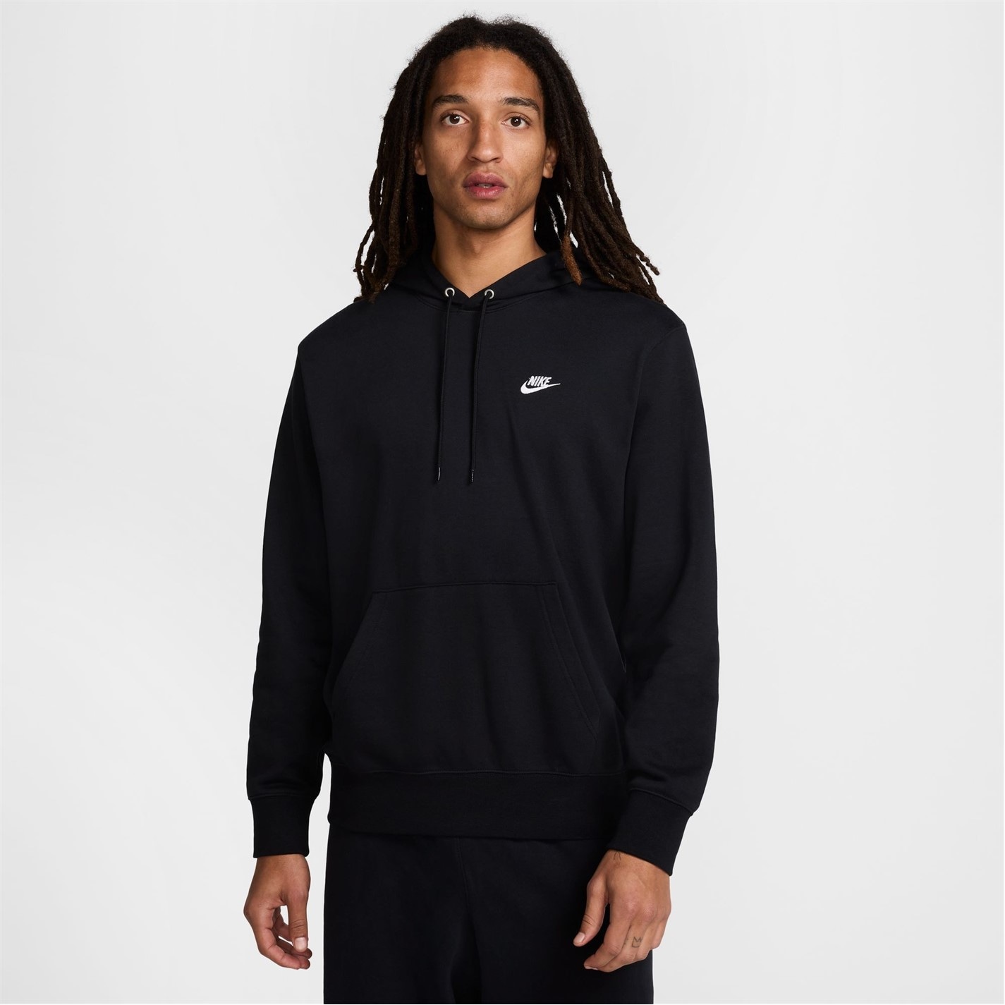 Mikina Nike Black 468636 Men's Club Overhead Hoodie - 1