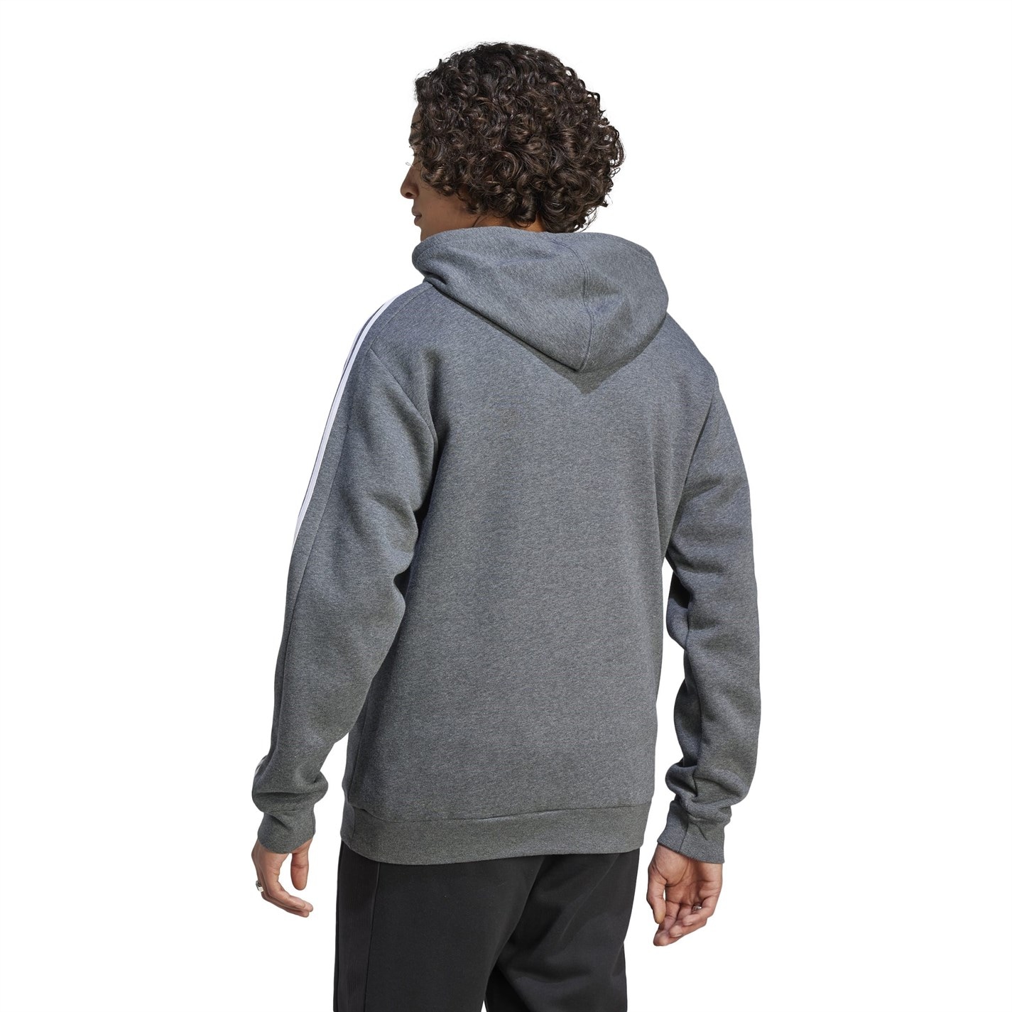 Mikina adidas Dark Grey 5146303 Essentials Fleece 3-Stripes Hoodie Mens - 3
