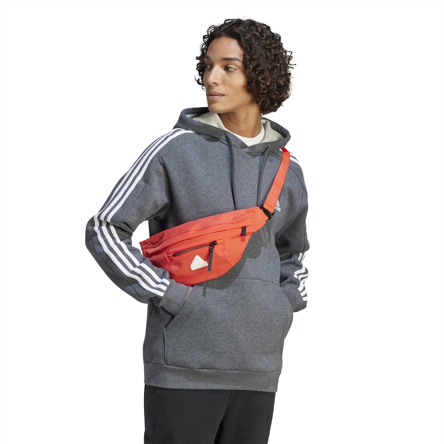 Mikina adidas Dark Grey 5146303 Essentials Fleece 3-Stripes Hoodie Mens - 4