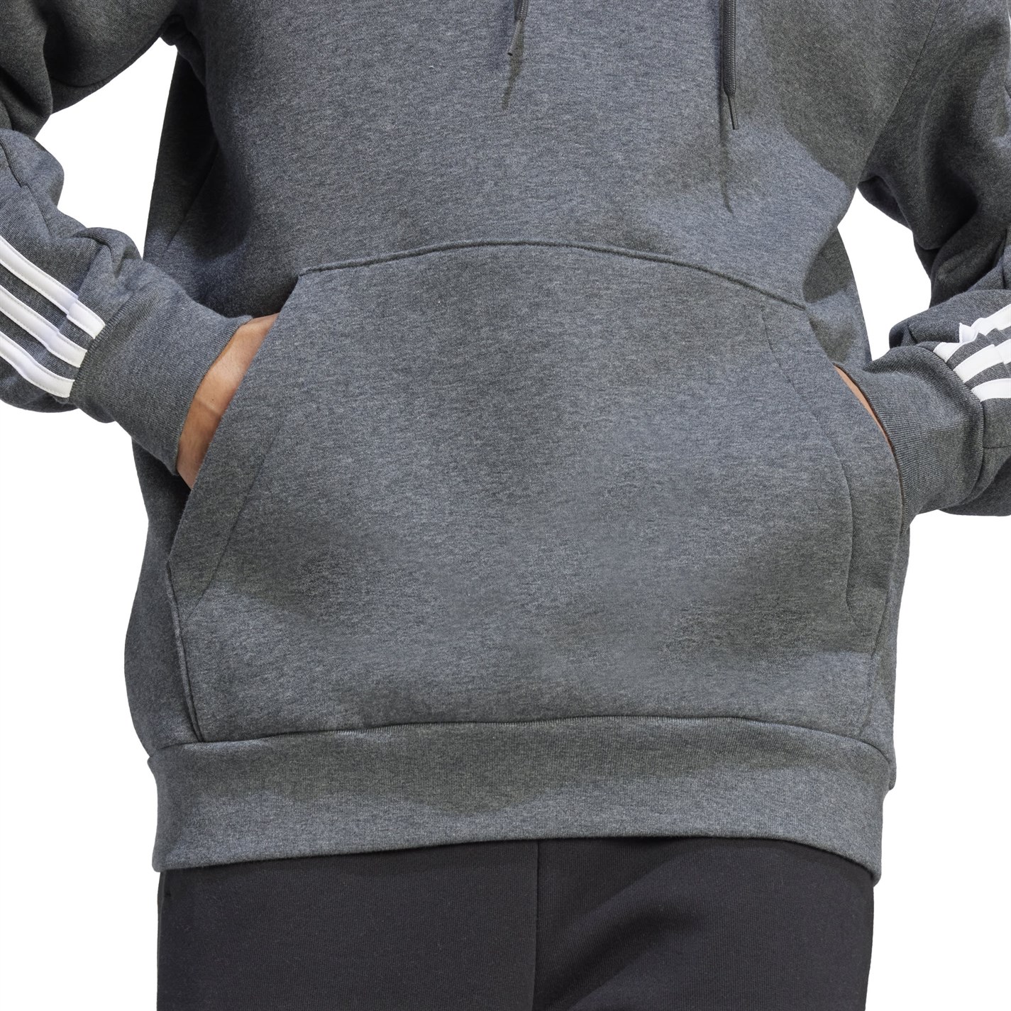 Mikina adidas Dark Grey 5146303 Essentials Fleece 3-Stripes Hoodie Mens - 6