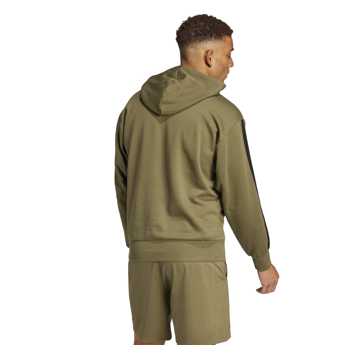 Mikina adidas Olive Strata 9314493 Essentials Fleece 3-Stripes Hoodie Mens - 3