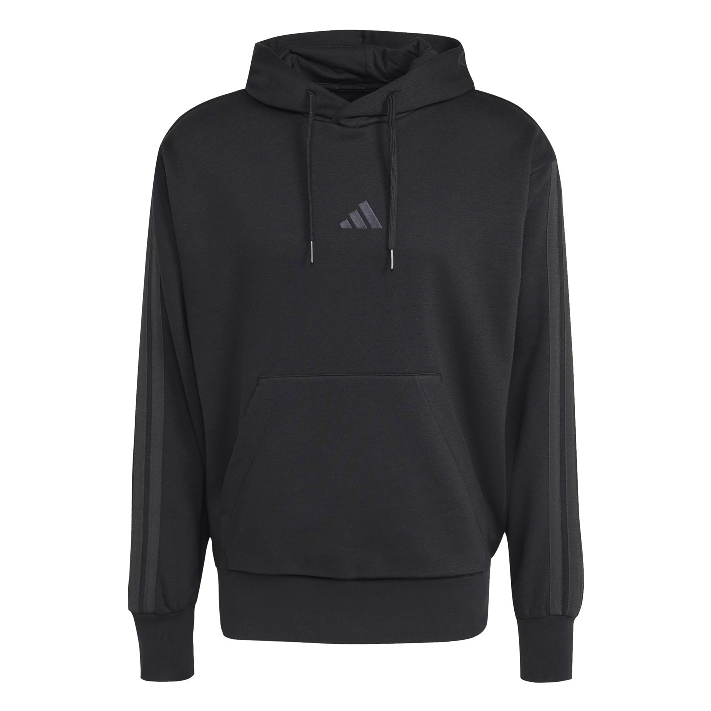 Mikina adidas Triple Black 449191 Essentials Fleece 3-Stripes Hoodie Mens - 1