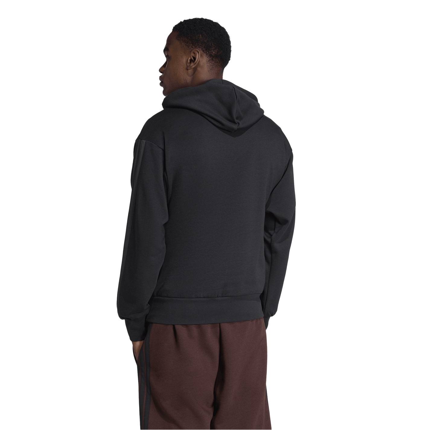 Mikina adidas Triple Black 449191 Essentials Fleece 3-Stripes Hoodie Mens - 3