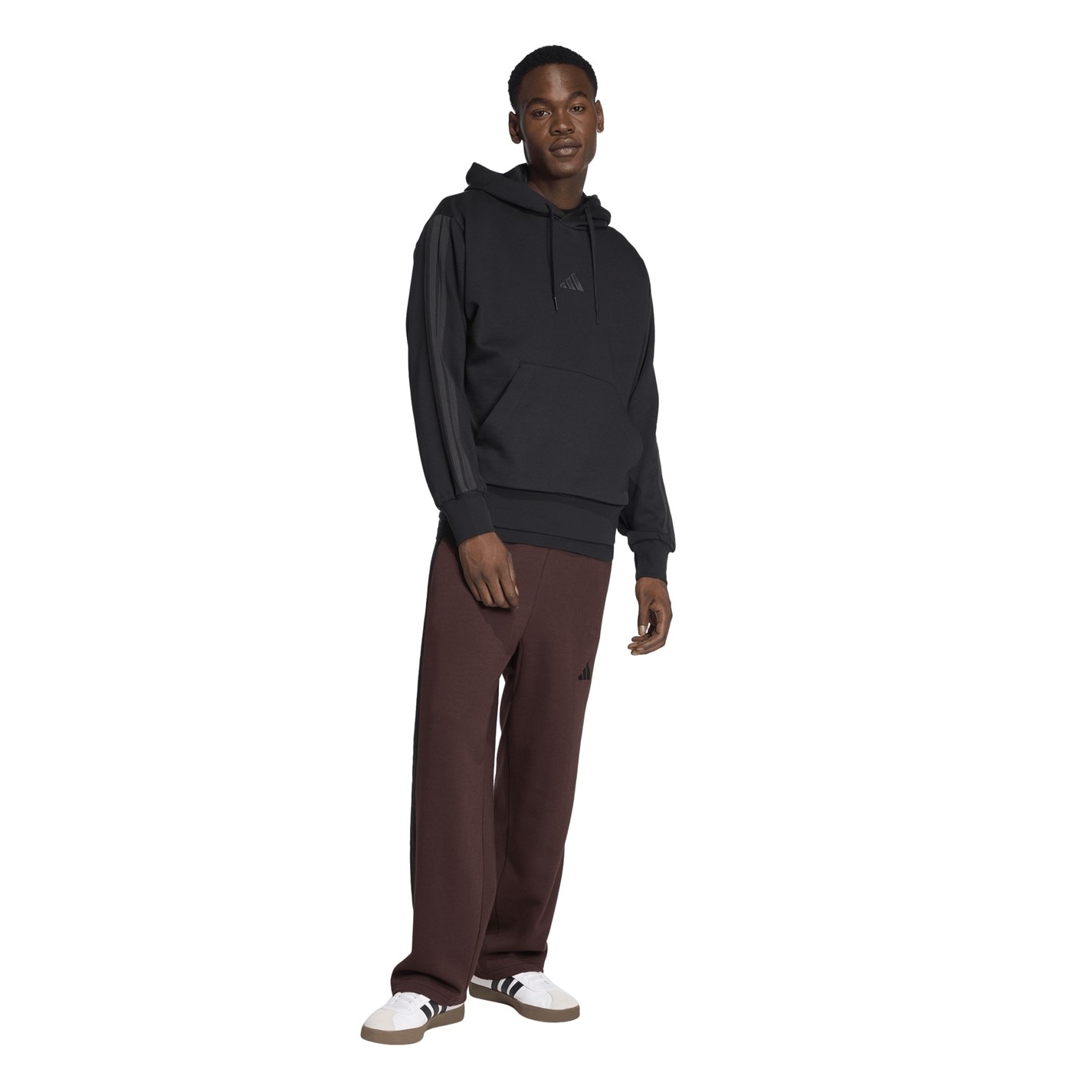 Mikina adidas Triple Black 449191 Essentials Fleece 3-Stripes Hoodie Mens - 6