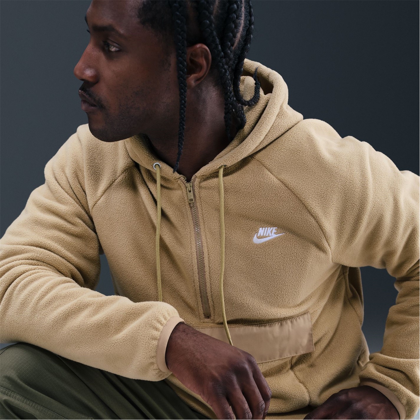 Mikina Nike Beige 8545528 Men's Winter Hoodie - 6