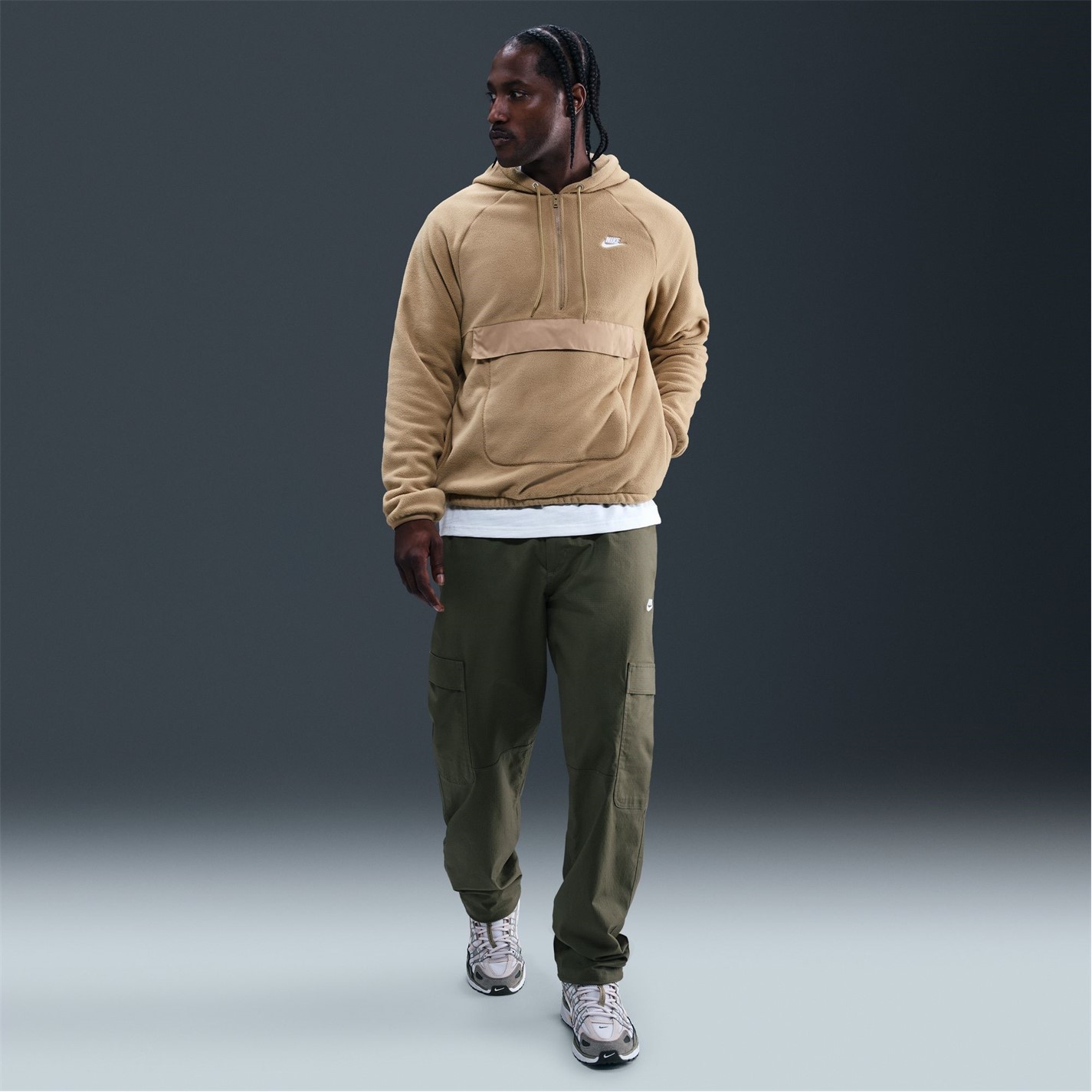 Mikina Nike Beige 8545528 Men's Winter Hoodie - 7