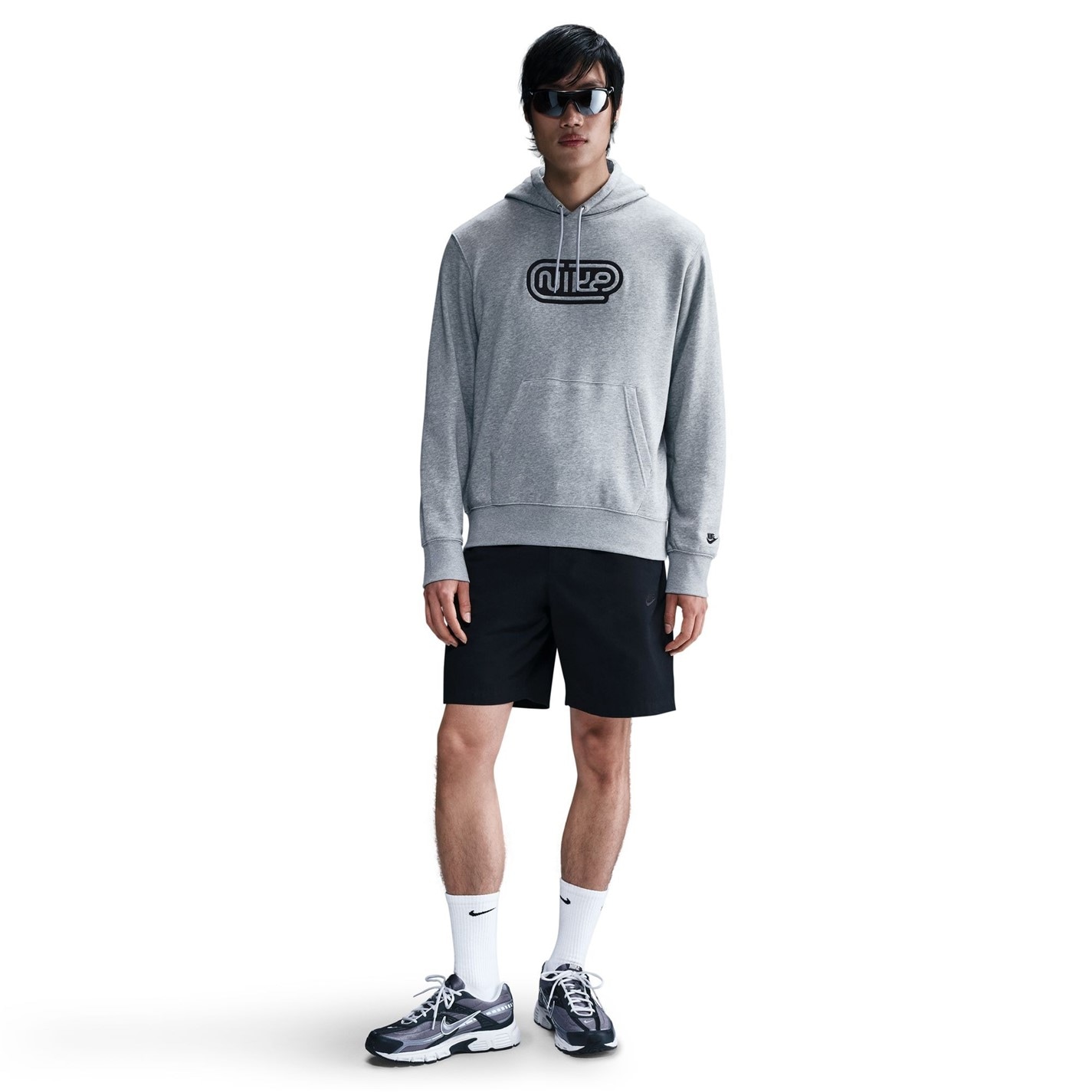 Mikina Nike Dk Grey Heather 526114 Men's Club Over the Head Hoodie - 3