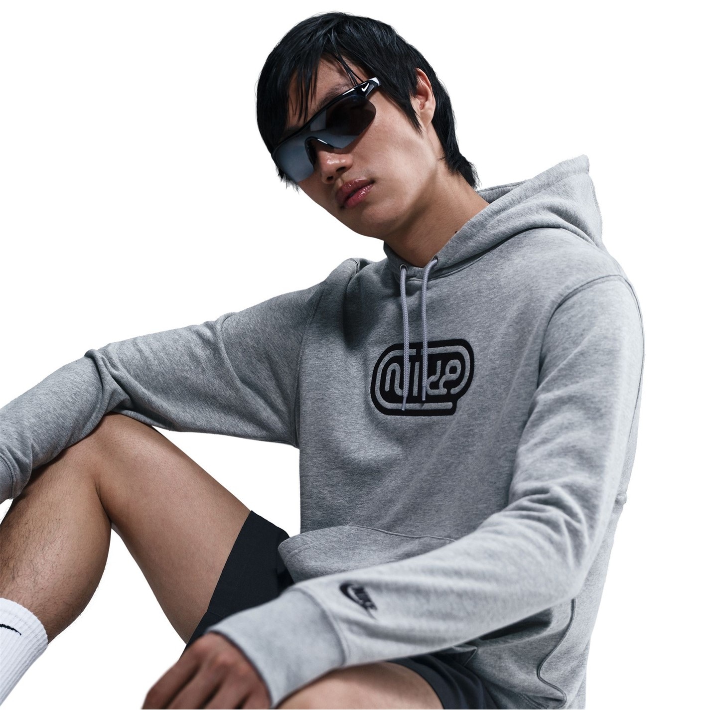 Mikina Nike Dk Grey Heather 526114 Men's Club Over the Head Hoodie - 5