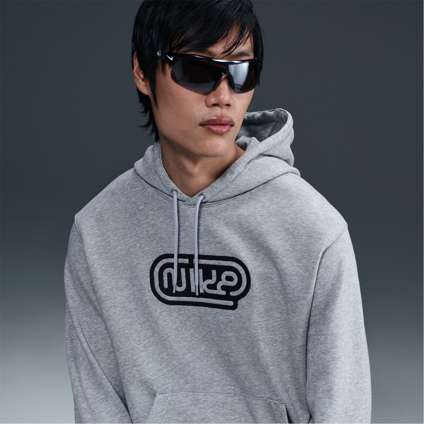 Mikina Nike Dk Grey Heather 526114 Men's Club Over the Head Hoodie - 6